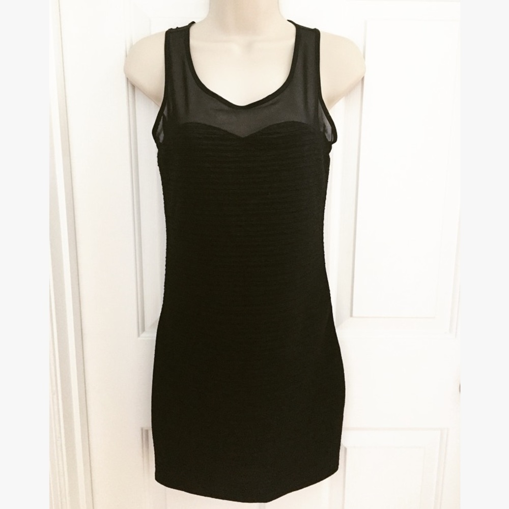 Black Mesh Bodycon Dress